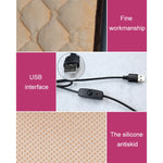 Tappetino riscaldato invernale per cuscino riscaldatore per sedile USB per auto, stile: quadrato, Square (Black), Square (Coffee), Square (Beige), Square (Red)