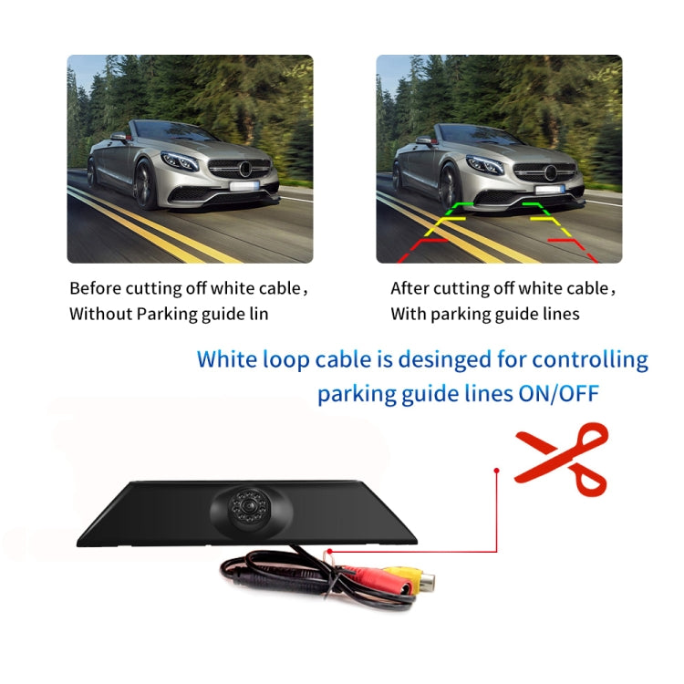 PZ474 Telecamera per luce freno impermeabile da 170 gradi per auto + monitor retrovisore da 7 pollici per Iveco Daily 4 Gen, PZ474 + 7 inch Rearview Monitor