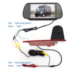 PZ477 Telecamera per luce freno impermeabile da 170 gradi per auto + monitor retrovisore da 7 pollici per Ford Transit Custom, PZ477 + 7 inch Rearview Monitor