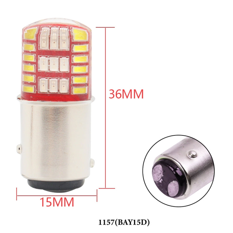 2 PZ 1157 DC12V / 1.1W Moto / Auto LED Doppio Colore Lampeggiante Indicatore di direzione / Lampada freno con 42 LED SMD-3014 Perline lampada, 1157 DC12V