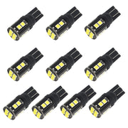 10 PZ T10/168/194 DC12V / 1W / 6000K / 60LM Luci di ingombro per decodifica auto con perline lampada SMD-3030 a 12 LED, T10/168