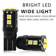 10 PZ T10/168/194 DC12V / 1W / 6000K / 60LM Luci di ingombro per decodifica auto con perline lampada SMD-3030 a 12 LED, T10/168