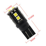 10 PZ T10/168/194 DC12V / 1W / 6000K / 60LM Luci di ingombro per decodifica auto con perline lampada SMD-3030 a 12 LED, T10/168