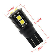 10 PZ T10/168/194 DC12V / 1W / 6000K / 60LM Luci di ingombro per decodifica auto con perline lampada SMD-3030 a 12 LED, T10/168