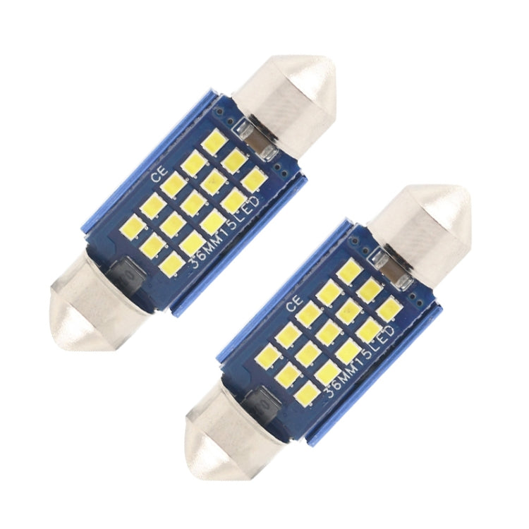 10 PZ 36mm DC12-24V / 1W / 6000K / 60LM 15LED SMD Lampada da lettura per auto Luce di cortesia, 36mm