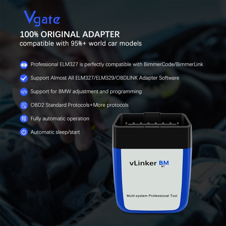 VLINKER BM V2.2 Bluetooth 3.0 Android Phone Rilevatore diagnosi guasti OBD per auto, BM V2.2 Bluetooth 3.0