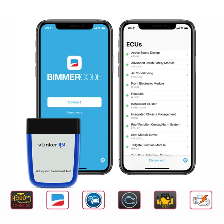 VLINKER BM V2.2 Bluetooth 3.0 Android Phone Rilevatore diagnosi guasti OBD per auto, BM V2.2 Bluetooth 3.0