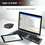 VLINKER MC+ V2.2 Bluetooth 4.0 Rilevatore diagnosi guasti OBD per auto, MC+ V2.2 Bluetooth 4.0