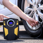 Pompa ad aria con display digitale a pedale gonfiabile portatile per auto 12V con luce e cassetta degli attrezzi, Digital Display with Tool Box