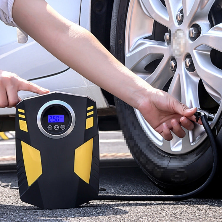Pompa ad aria con display digitale a pedale gonfiabile portatile per auto 12V con luce e cassetta degli attrezzi, Digital Display with Tool Box