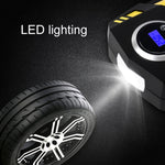 Pompa ad aria con display digitale a pedale gonfiabile portatile per auto 12V con luce e cassetta degli attrezzi, Digital Display with Tool Box