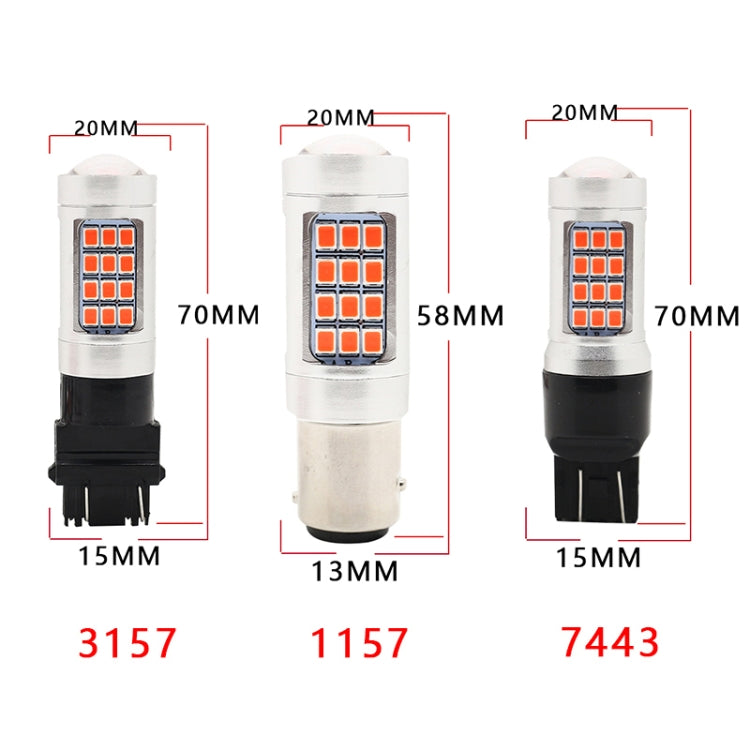 2 luci di stop stroboscopiche per auto DC 12V / 2.2W 7443 con lampade SMD-2835 da 42 LED, 7443 Strobe