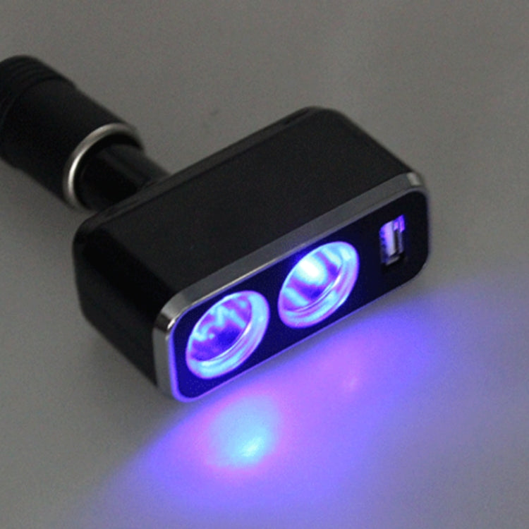 SHUNWEI SD-1909 80W 0.8A Caricatore USB 2 in 1 per auto Accendisigari con rotazione libera da 90 gradi, SD-1909 (Black), SD-1909