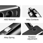 SHUNWEI SD-1909 80W 0.8A Caricatore USB 2 in 1 per auto Accendisigari con rotazione libera da 90 gradi, SD-1909 (Black), SD-1909