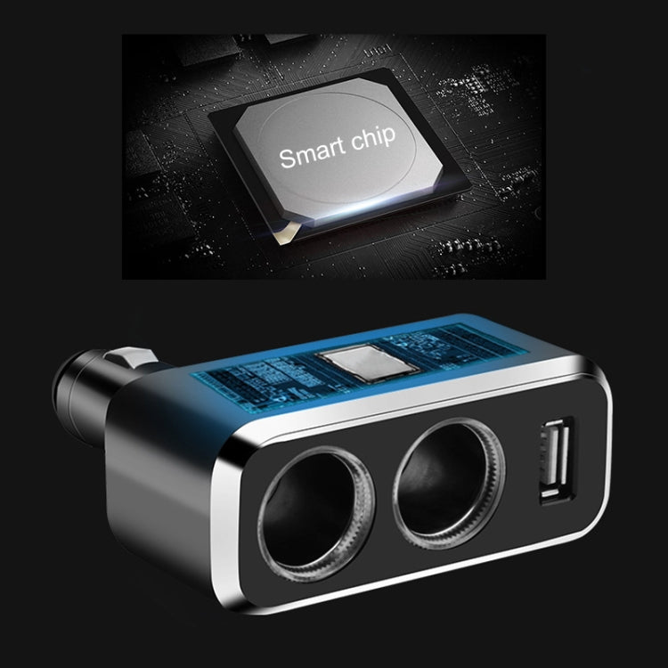 SHUNWEI SD-1909 80W 0.8A Caricatore USB 2 in 1 per auto Accendisigari con rotazione libera da 90 gradi, SD-1909 (Black), SD-1909