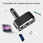 SHUNWEI SD-1909 80W 0.8A Caricatore USB 2 in 1 per auto Accendisigari con rotazione libera da 90 gradi, SD-1909 (Black), SD-1909