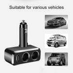 SHUNWEI SD-1909 80W 0.8A Caricatore USB 2 in 1 per auto Accendisigari con rotazione libera da 90 gradi, SD-1909 (Black), SD-1909
