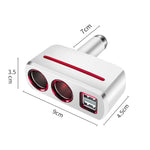 SHUNWEI SD-1918 Caricatore USB doppio per auto 2 in 1 da 80 W 3,1 A, SD-1918 (Black), SD-1918