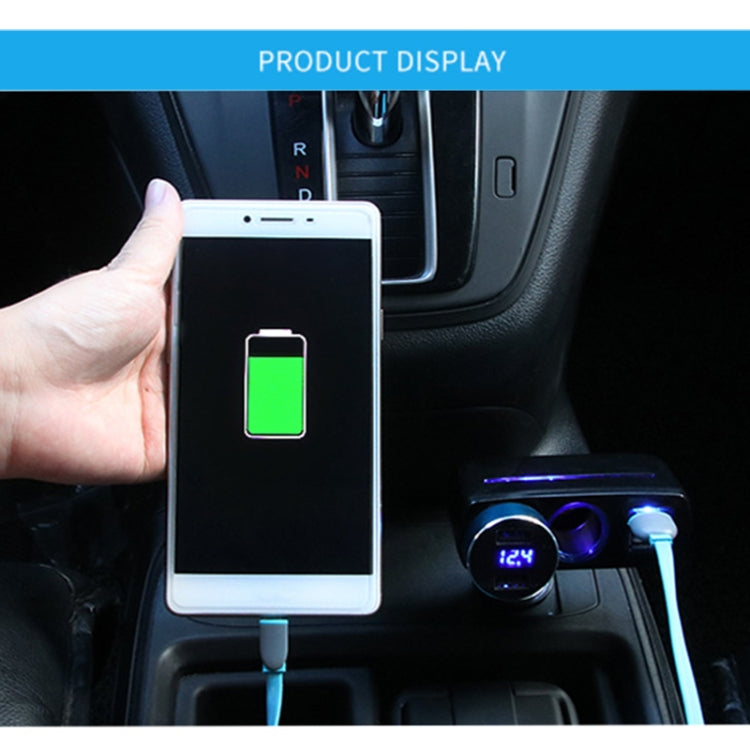 SHUNWEI SD-1918 Caricatore USB doppio per auto 2 in 1 da 80 W 3,1 A, SD-1918 (Black), SD-1918