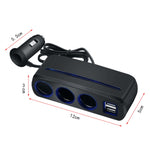 SHUNWEI SD-1938 Accendisigari con caricatore doppio USB 3 in 1 per auto 120W 3A con luce atmosferica, SD-1938 (Black), SD-1938
