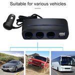 SHUNWEI SD-1938 Accendisigari con caricatore doppio USB 3 in 1 per auto 120W 3A con luce atmosferica, SD-1938 (Black), SD-1938