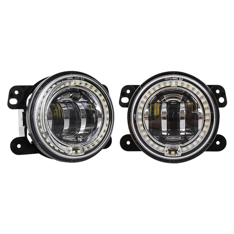2 pezzi DC12V-30V / 30W / 3A / 1440LM 12LED 4 pollici LED per auto fendinebbia colorato, stile: sfondo bianco, Style: White Background (White Light), Style: White Background (Yellow Light)
