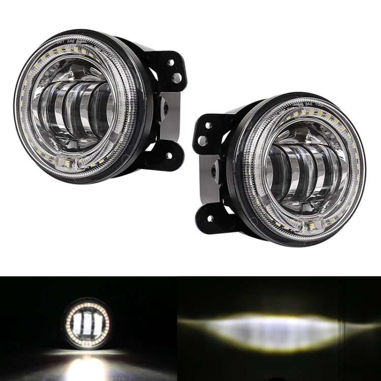 2 pezzi DC12V-30V / 30W / 3A / 1440LM 12LED 4 pollici LED per auto fendinebbia colorato, stile: sfondo bianco, Style: White Background (White Light), Style: White Background (Yellow Light)