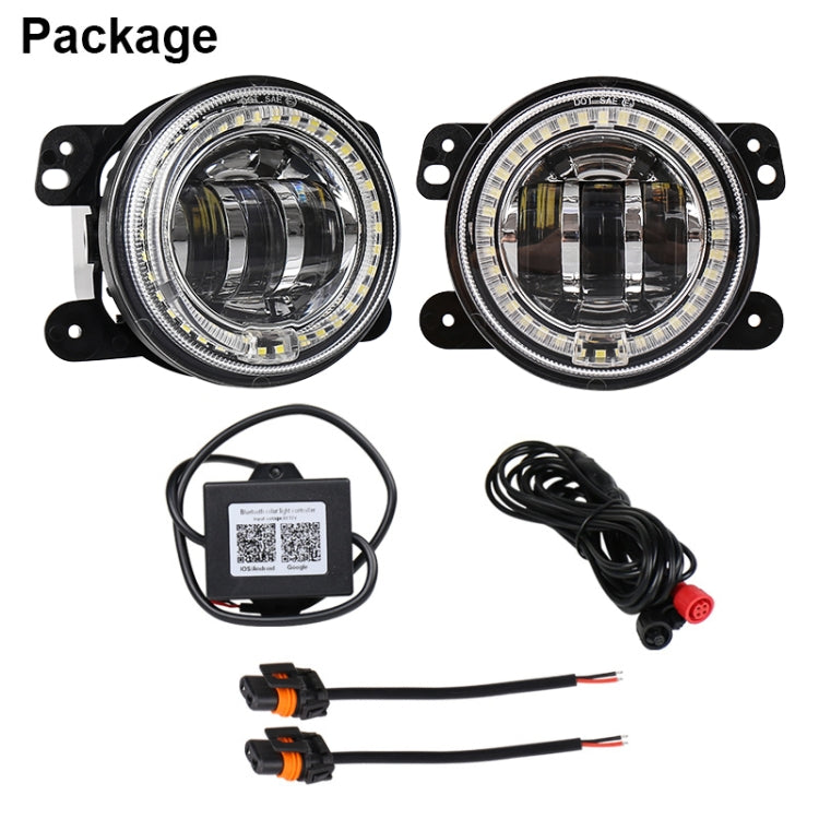 2 pezzi DC12V-30V / 30W / 3A / 1440LM 12LED 4 pollici LED per auto fendinebbia colorato, stile: sfondo bianco, Style: White Background (White Light), Style: White Background (Yellow Light)