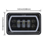 Indicatore di direzione/faro LED per auto da 5 pollici 30W DC 10-30V 7200LM IP67, con Angel Eyes, 5 inch with Angel Eyes