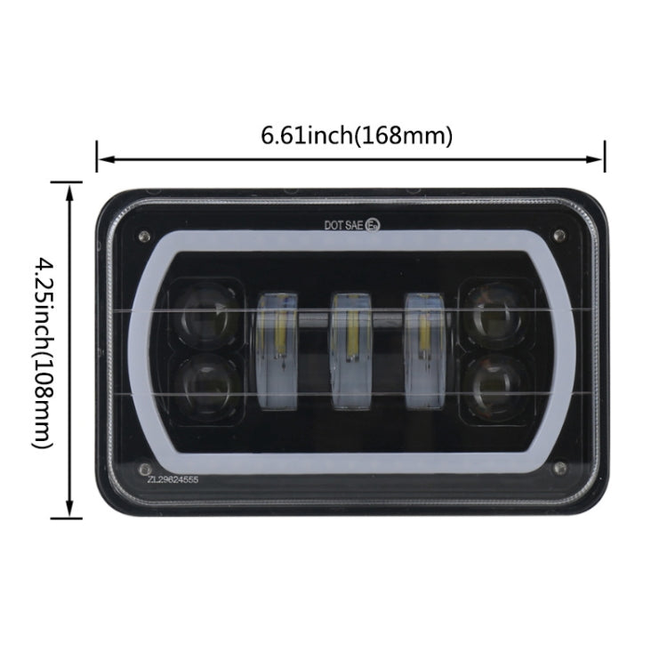 Indicatore di direzione/faro LED per auto da 5 pollici 30W DC 10-30V 7200LM IP67, con Angel Eyes, 5 inch with Angel Eyes