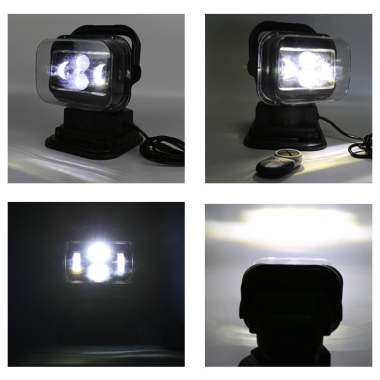 60W DC 12-24V 400LM Auto 200m Telecomando senza fili 360 gradi LED regolabile Ricerca luci / faretti ad alta baia, 60W DC 12-24V