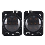 2 indicatori di direzione per sopracciglia a LED per auto SUV da 8 W DC 12 V per Jeep Wrangler JK 07-17, specifica: gruppo testa con apertura, Specification: Butt Assembly with Aperture