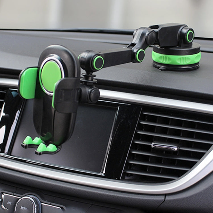 ZP-X0466 Supporto per cellulare con ventosa rotonda telescopica girevole a 360 gradi per auto, ZP-X0466 (Green), ZP-X0466 (Grey)