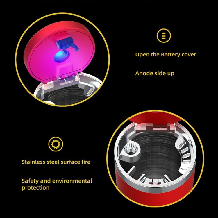 Posacenere per sigarette con rivestimento in acciaio inossidabile per auto portatile con luce, with Stainless Steel Liner
