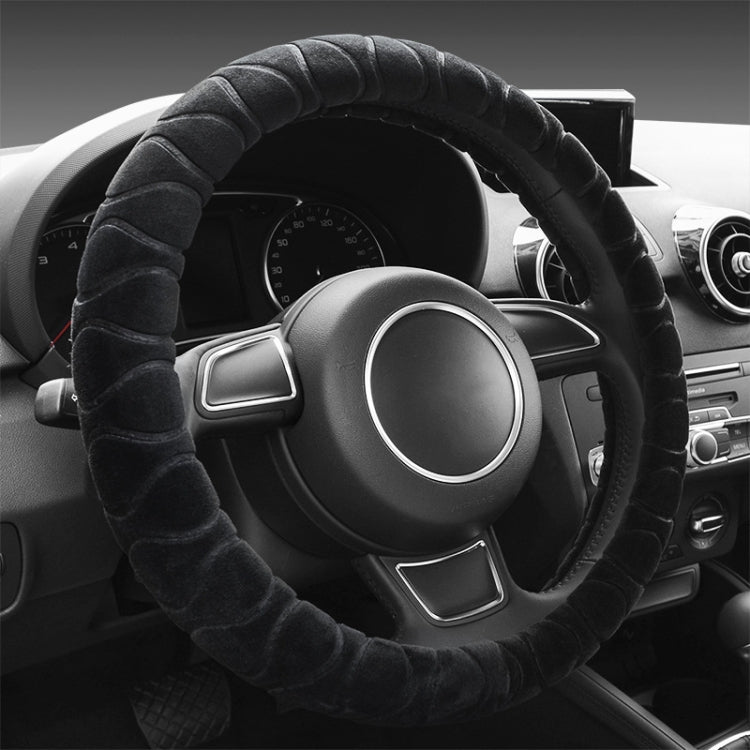 Coprivolante antiscivolo caldo universale per auto in peluche corto, diametro del volante di adattamento: 38 cm