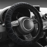 Coprivolante antiscivolo caldo universale per auto in peluche corto, diametro del volante di adattamento: 38 cm