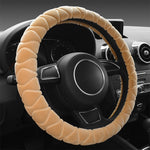 Coprivolante antiscivolo caldo universale per auto in peluche corto, diametro del volante di adattamento: 38 cm