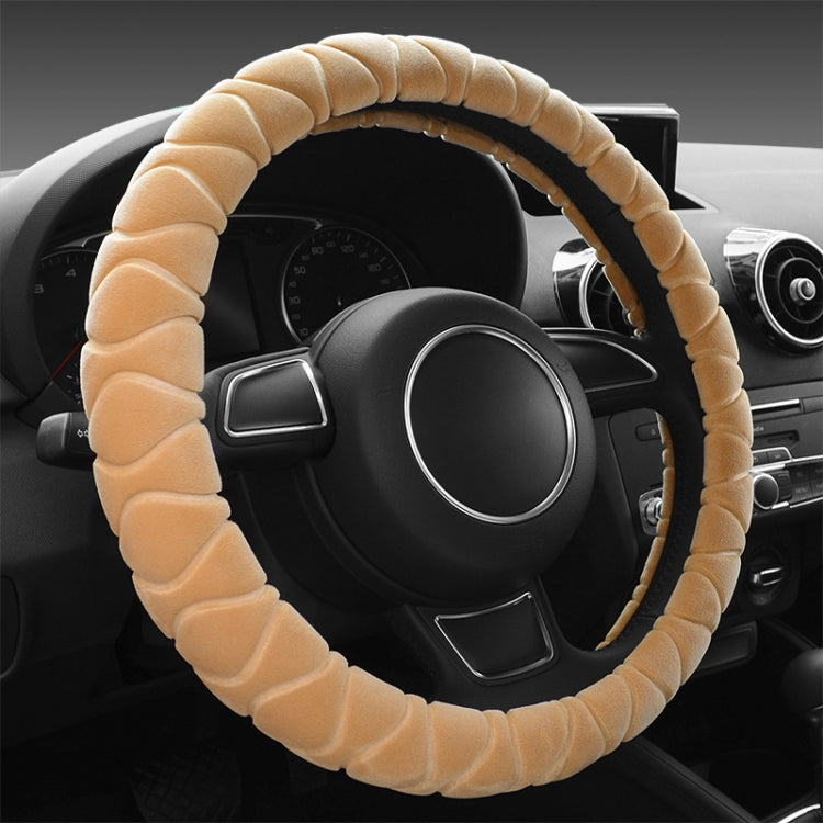 Coprivolante antiscivolo caldo universale per auto in peluche corto, diametro del volante di adattamento: 38 cm