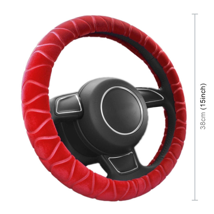 Coprivolante antiscivolo caldo universale per auto in peluche corto, diametro del volante di adattamento: 38 cm