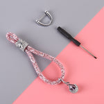 Portachiavi in metallo e plastica con diamanti 17cm