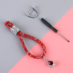 Portachiavi in metallo e plastica con diamanti 17cm