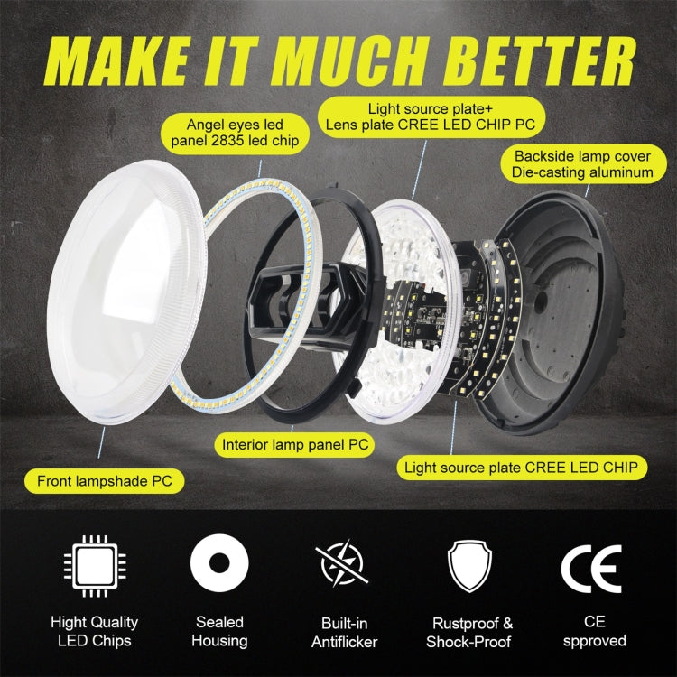 Accessori per la modifica dei fari LED da 5,75 pollici in cristallo per motociclette, Crystal
