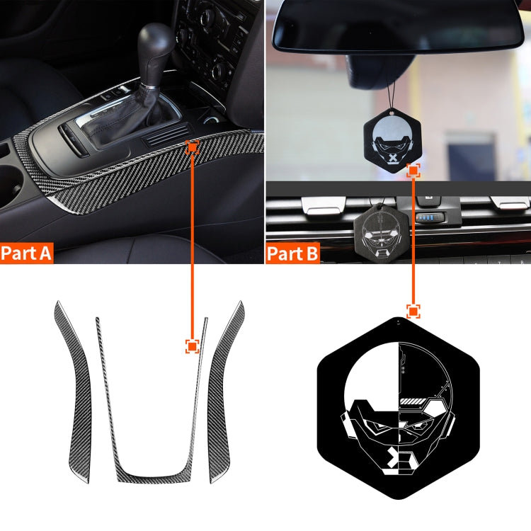 Adesivo decorativo per pannello ingranaggi in fibra di carbonio 3 in 1 per Audi A5 Hard Top 2008-, guida a destra e a sinistra universale, Gears Panel