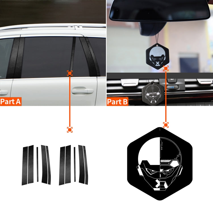 Adesivo decorativo per montanti per porte e finestre 10 in 1 in fibra di carbonio per Volvo XC90 2003-2014, guida a destra e a sinistra universale, Door and Window Pillar