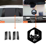 Adesivo decorativo per montanti per porte e finestre 10 in 1 in fibra di carbonio per Volvo XC90 2003-2014, guida a destra e a sinistra universale, Door and Window Pillar