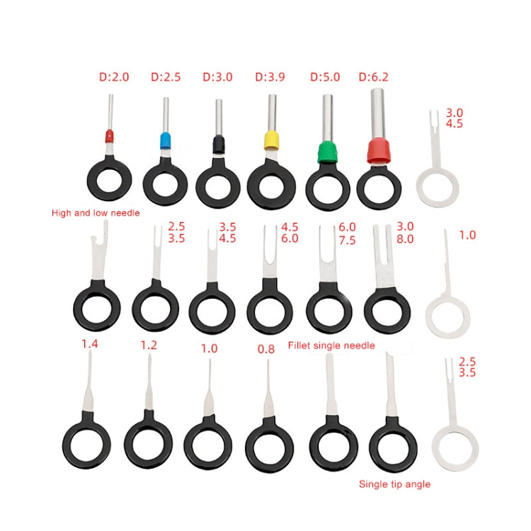 21 in 1 Spina per auto Circuito Cablaggio Terminale Estrazione Pick Connettore Crimp Pin Indietro Ago Rimuovi strumento, 21 in 1