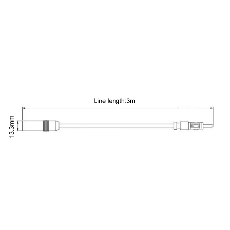Cavo prolungato per antenna per amplificatore radio FM stereo elettronico per auto, lunghezza: 3 m, Length: 3m