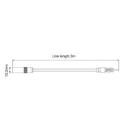 Cavo prolungato per antenna per amplificatore radio FM stereo elettronico per auto, lunghezza: 3 m, Length: 3m