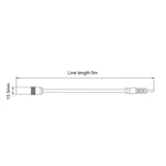 Cavo prolungato per antenna per amplificatore radio FM stereo elettronico per auto, lunghezza: 5 m, Length: 5m