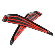 Adesivo decorativo esterno in silicone morbido per auto da 2 pezzi, nero brillante, Bright Black